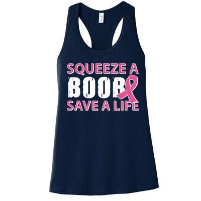 Squeeze A Boob Save A Life Women's Racerback Tank