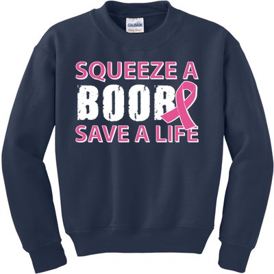 Squeeze A Boob Save A Life Kids Sweatshirt