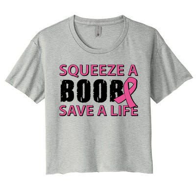 Squeeze A Boob Save A Life Women's Crop Top Tee