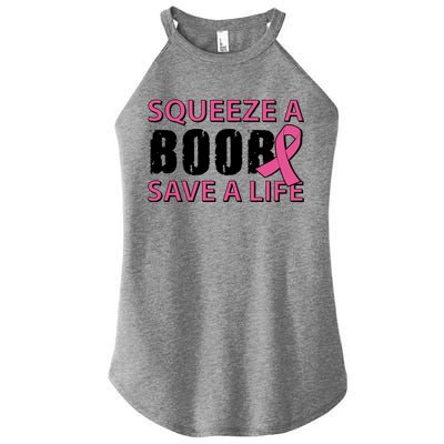 Squeeze A Boob Save A Life Women's Perfect Tri Rocker Tank