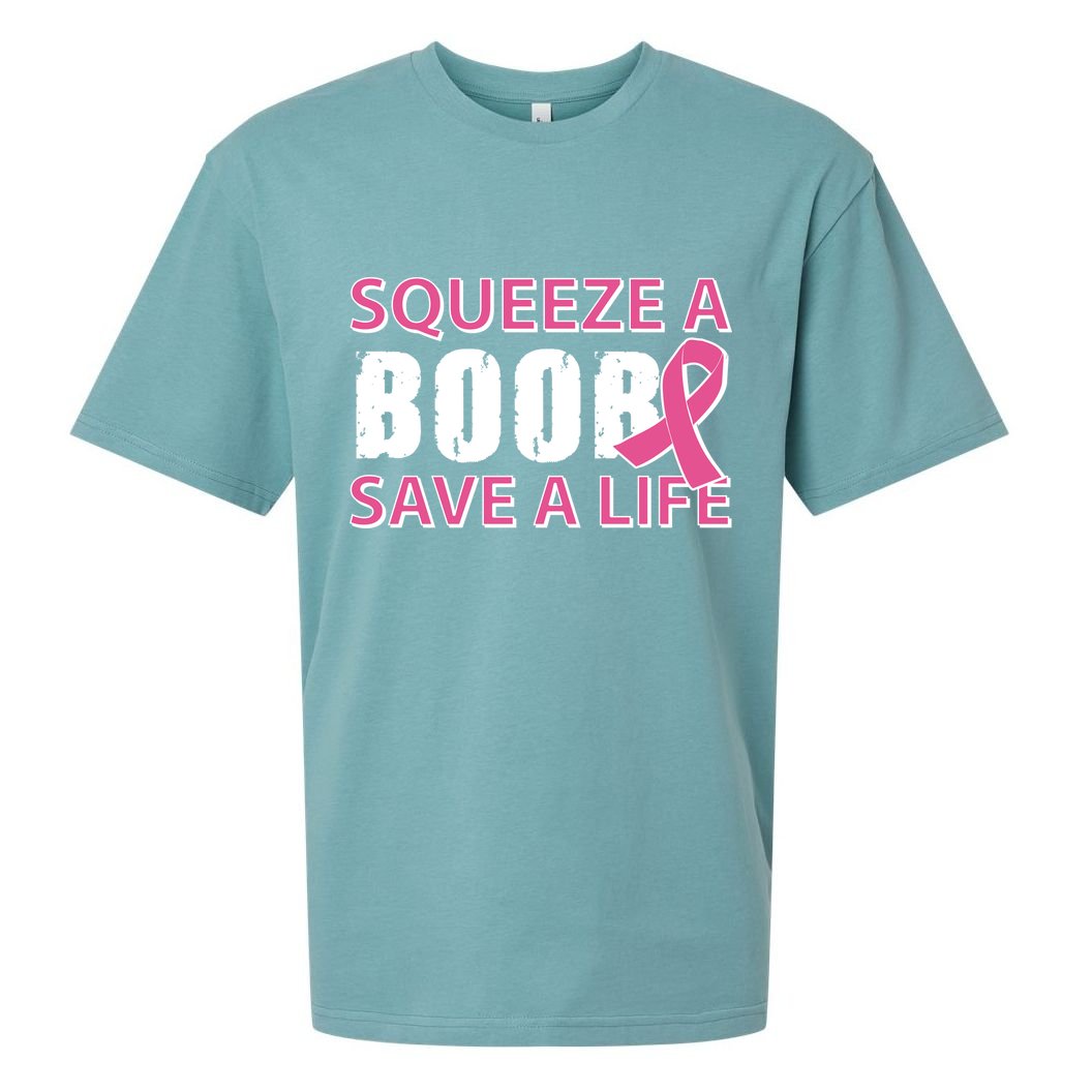 Squeeze A Boob Save A Life Sueded Cloud Jersey T-Shirt