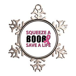 Squeeze A Boob Save A Life Metallic Star Ornament