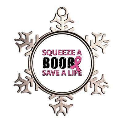 Squeeze A Boob Save A Life Metallic Star Ornament