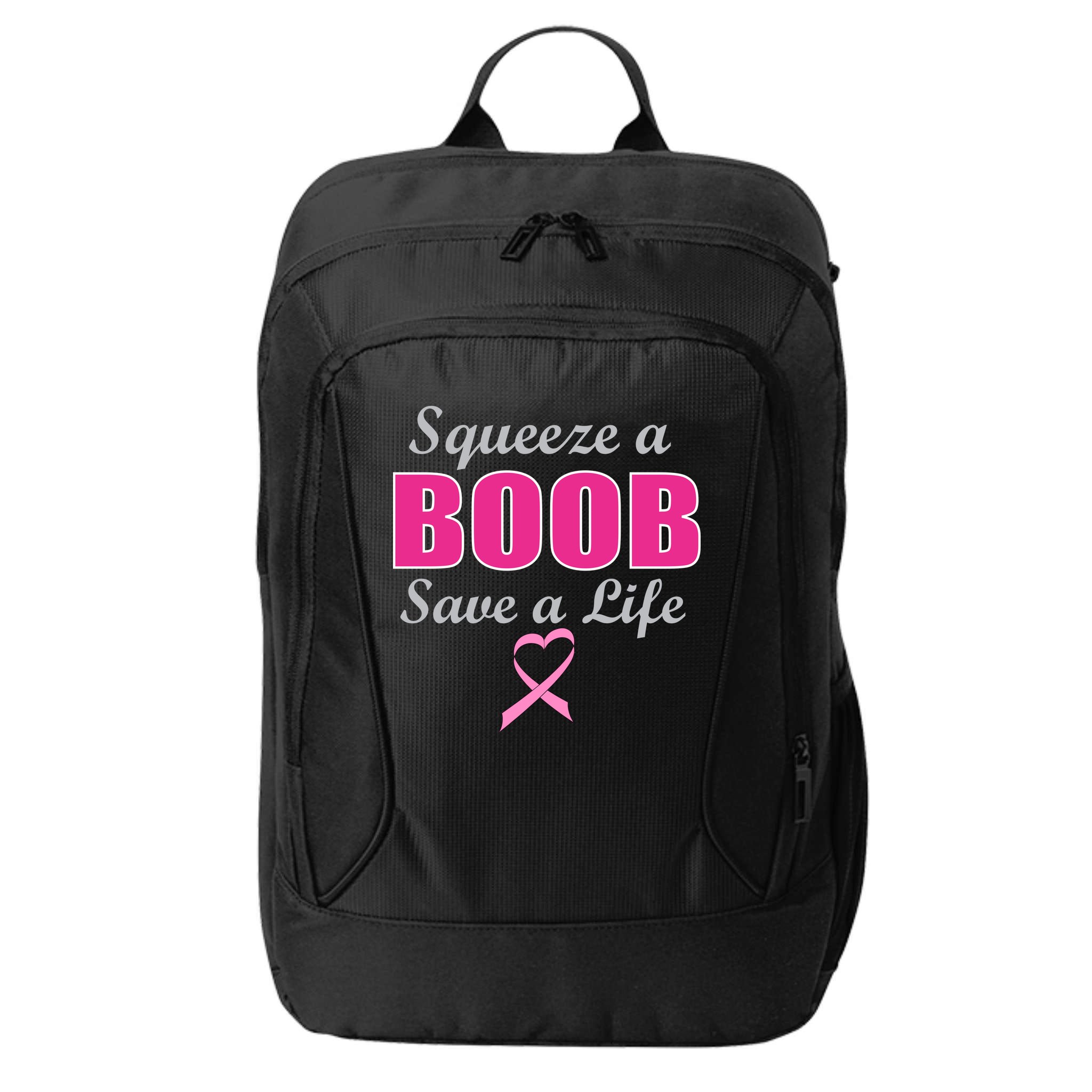 Squeeze A Boob Save A Life Breast Cancer City Backpack