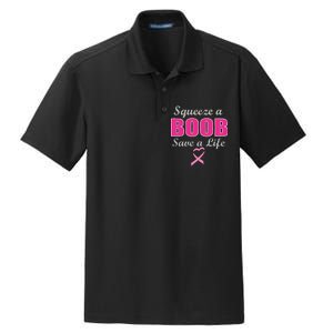 Squeeze A Boob Save A Life Breast Cancer Dry Zone Grid Polo