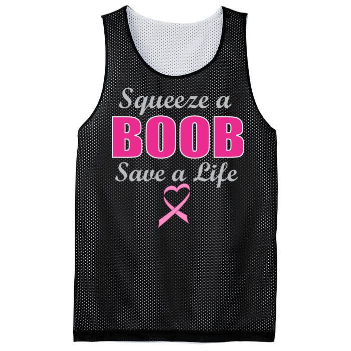 Squeeze A Boob Save A Life Breast Cancer Mesh Reversible Basketball Jersey Tank