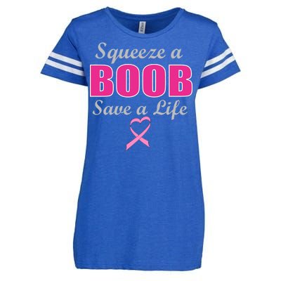 Squeeze A Boob Save A Life Breast Cancer Enza Ladies Jersey Football T-Shirt