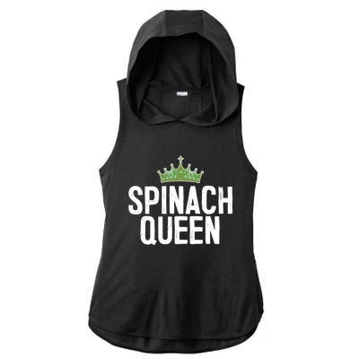 Spinach Queen Vegan Vegetable Lover Gift Ladies PosiCharge Tri-Blend Wicking Draft Hoodie Tank