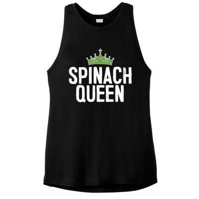 Spinach Queen Vegan Vegetable Lover Gift Ladies PosiCharge Tri-Blend Wicking Tank