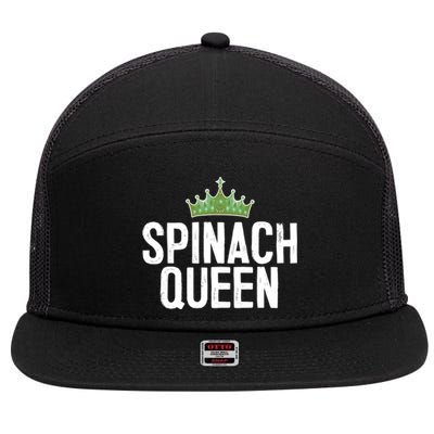 Spinach Queen Vegan Vegetable Lover Gift 7 Panel Mesh Trucker Snapback Hat