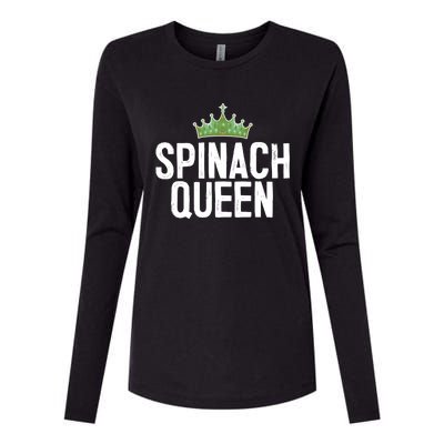 Spinach Queen Vegan Vegetable Lover Gift Womens Cotton Relaxed Long Sleeve T-Shirt