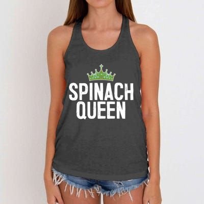 Spinach Queen Vegan Vegetable Lover Gift Women's Knotted Racerback Tank