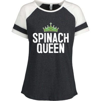 Spinach Queen Vegan Vegetable Lover Gift Enza Ladies Jersey Colorblock Tee