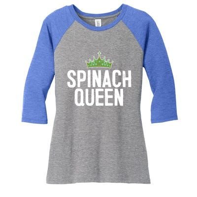 Spinach Queen Vegan Vegetable Lover Gift Women's Tri-Blend 3/4-Sleeve Raglan Shirt