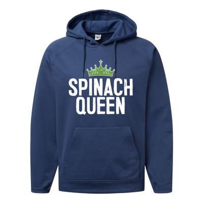 Spinach Queen Vegan Vegetable Lover Gift Performance Fleece Hoodie