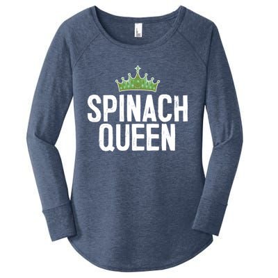 Spinach Queen Vegan Vegetable Lover Gift Women's Perfect Tri Tunic Long Sleeve Shirt