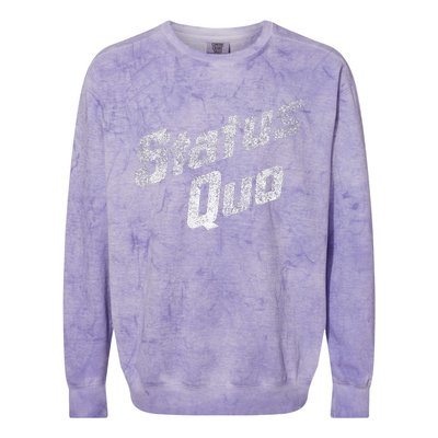 Status Quo White Distressed Logo Colorblast Crewneck Sweatshirt