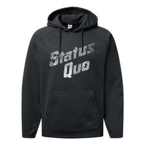 Status Quo White Distressed Logo Performance Fleece Hoodie