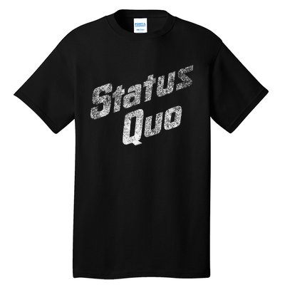 Status Quo White Distressed Logo Tall T-Shirt