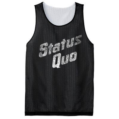 Status Quo White Distressed Logo Mesh Reversible Basketball Jersey Tank