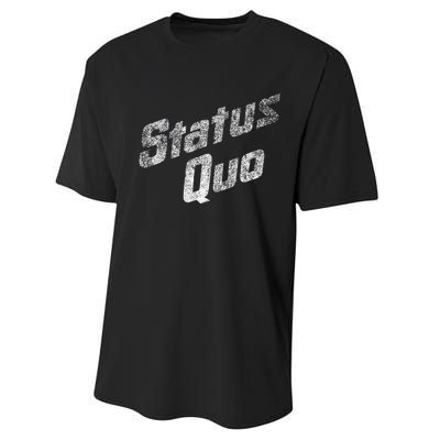 Status Quo White Distressed Logo Performance Sprint T-Shirt