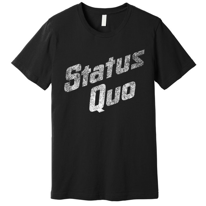 Status Quo White Distressed Logo Premium T-Shirt