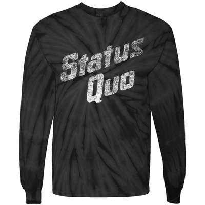 Status Quo White Distressed Logo Tie-Dye Long Sleeve Shirt