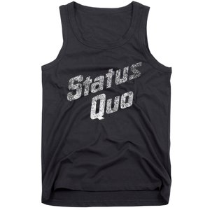 Status Quo White Distressed Logo Tank Top