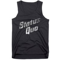 Status Quo White Distressed Logo Tank Top