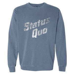 Status Quo White Distressed Logo Garment-Dyed Sweatshirt