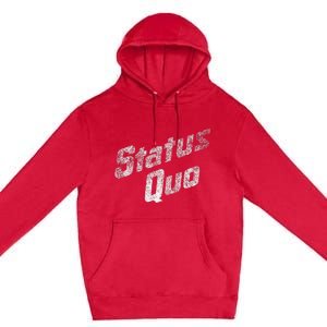 Status Quo White Distressed Logo Premium Pullover Hoodie