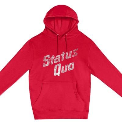 Status Quo White Distressed Logo Premium Pullover Hoodie