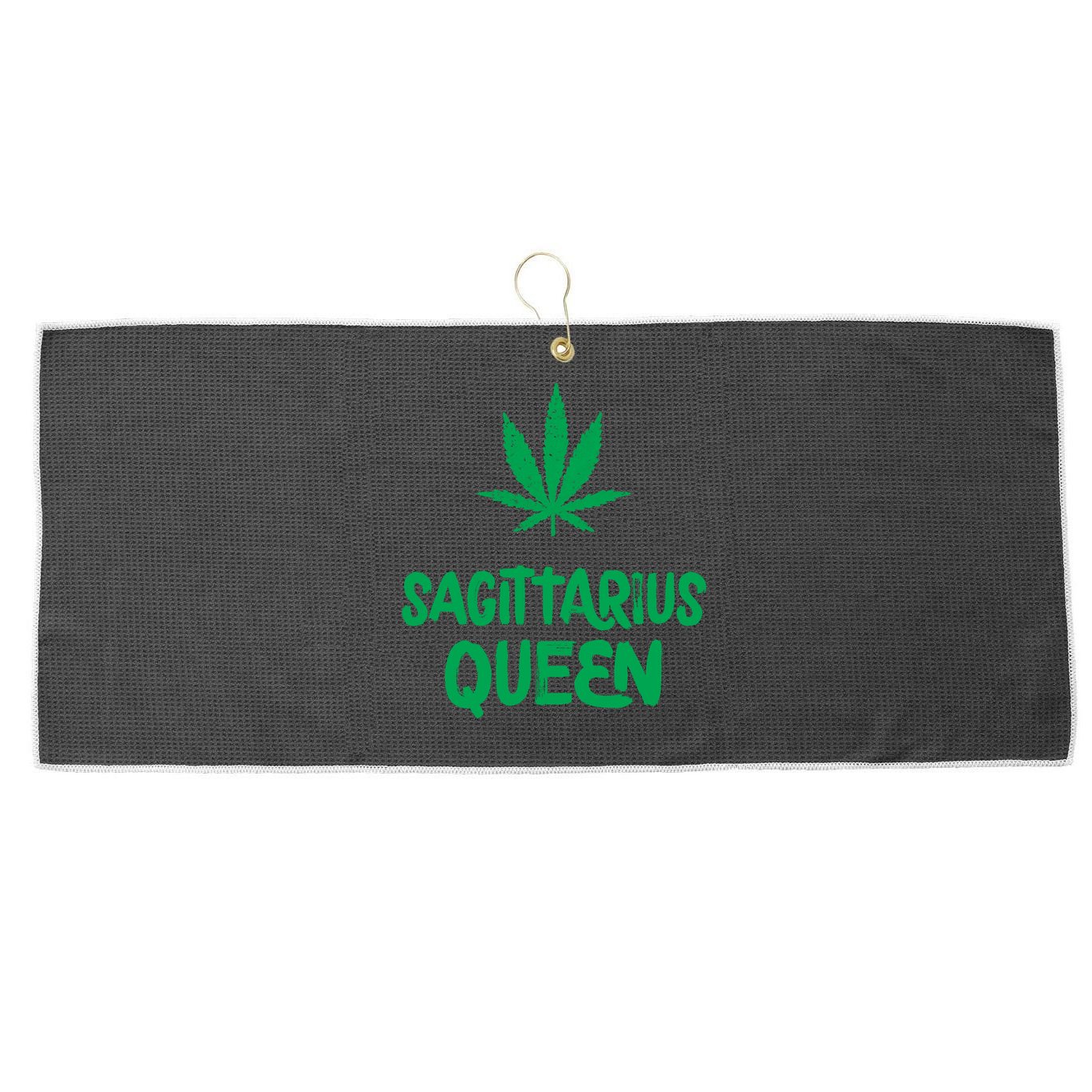 Sagittarius Queen Weed Marijuana Leaf Horoscope Astrology Gift Large Microfiber Waffle Golf Towel