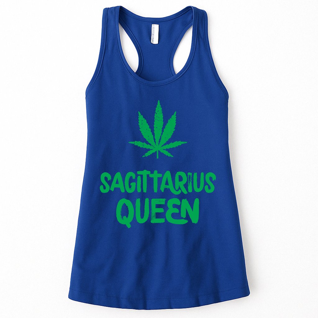 Sagittarius Queen Weed Marijuana Leaf Horoscope Astrology Gift Womens Tank Top