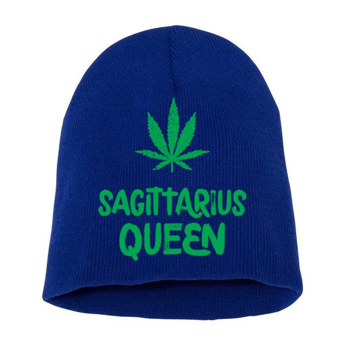 Sagittarius Queen Weed Marijuana Leaf Horoscope Astrology Gift Short Acrylic Beanie