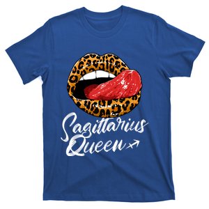 Sagittarius Queen Zodiac Sign With Leopard Print Juicy Lips Cool Gift T-Shirt