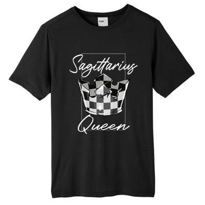 Sagittarius Queen Zodiac Sign Checkerboard Pattern Crown Cute Gift Tall Fusion ChromaSoft Performance T-Shirt