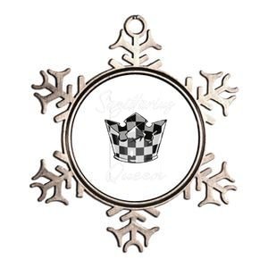 Sagittarius Queen Zodiac Sign Checkerboard Pattern Crown Cute Gift Metallic Star Ornament