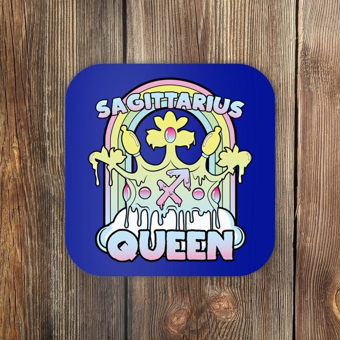 Sagittarius Queen Zodiac Sign With Crown Kawaii Pastel Goth Cool Gift Coaster