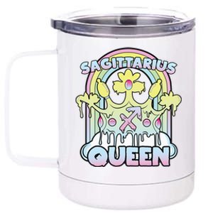 Sagittarius Queen Zodiac Sign With Crown Kawaii Pastel Goth Cool Gift 12 oz Stainless Steel Tumbler Cup