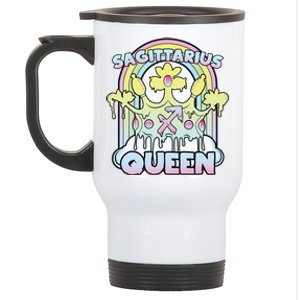 Sagittarius Queen Zodiac Sign With Crown Kawaii Pastel Goth Cool Gift Stainless Steel Travel Mug