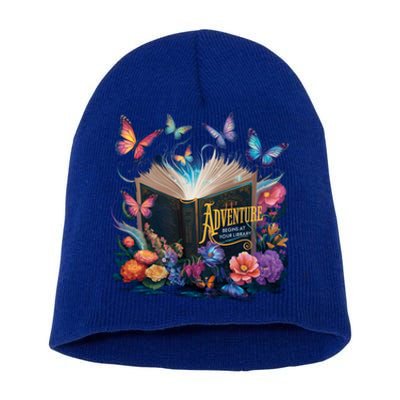 Summer Reading 2024 Adventure Begins At Your Library Flowers Meaningful Gift Short Acrylic Beanie