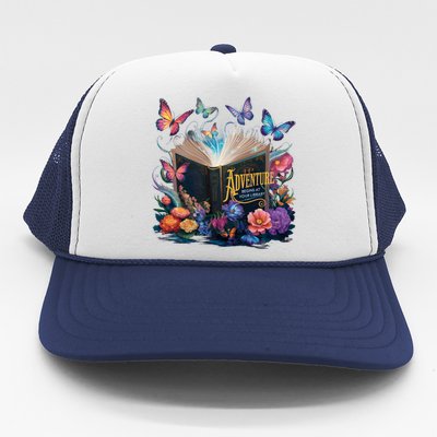 Summer Reading 2024 Adventure Begins At Your Library Flowers Meaningful Gift Trucker Hat