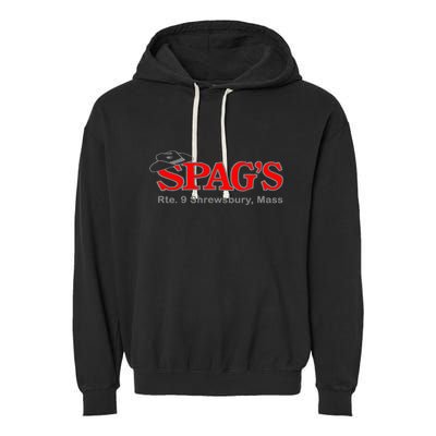 SpagS Rte 9 Shrewsbury Massachusetts Nostalgia Vintage Garment-Dyed Fleece Hoodie
