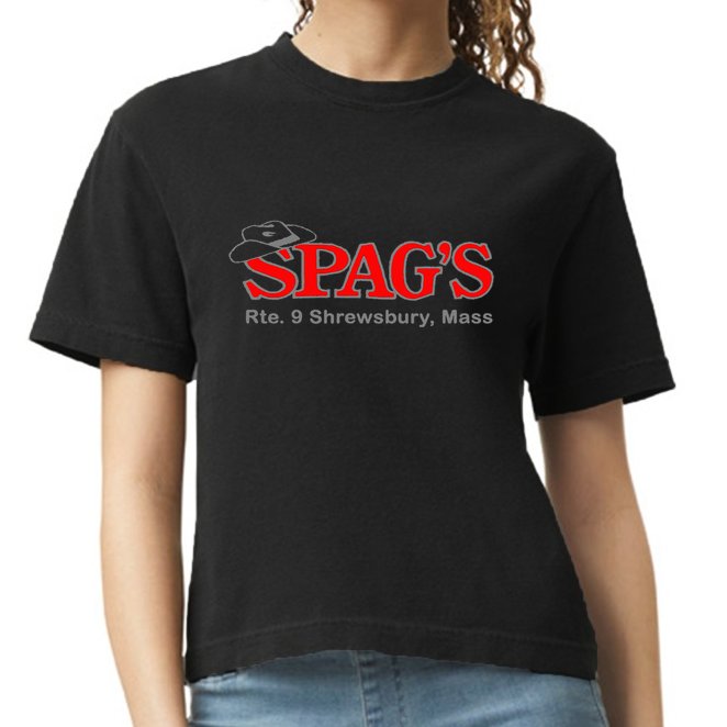 SpagS Rte 9 Shrewsbury Massachusetts Nostalgia Vintage Comfort Colors Boxy T-Shirt