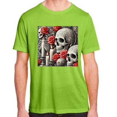 Skulls Roses And Candles Halloween Thrills Spooky Scary Adult ChromaSoft Performance T-Shirt