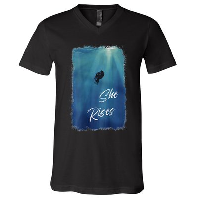 She Rises Anglerfish Angler Fish .Png V-Neck T-Shirt