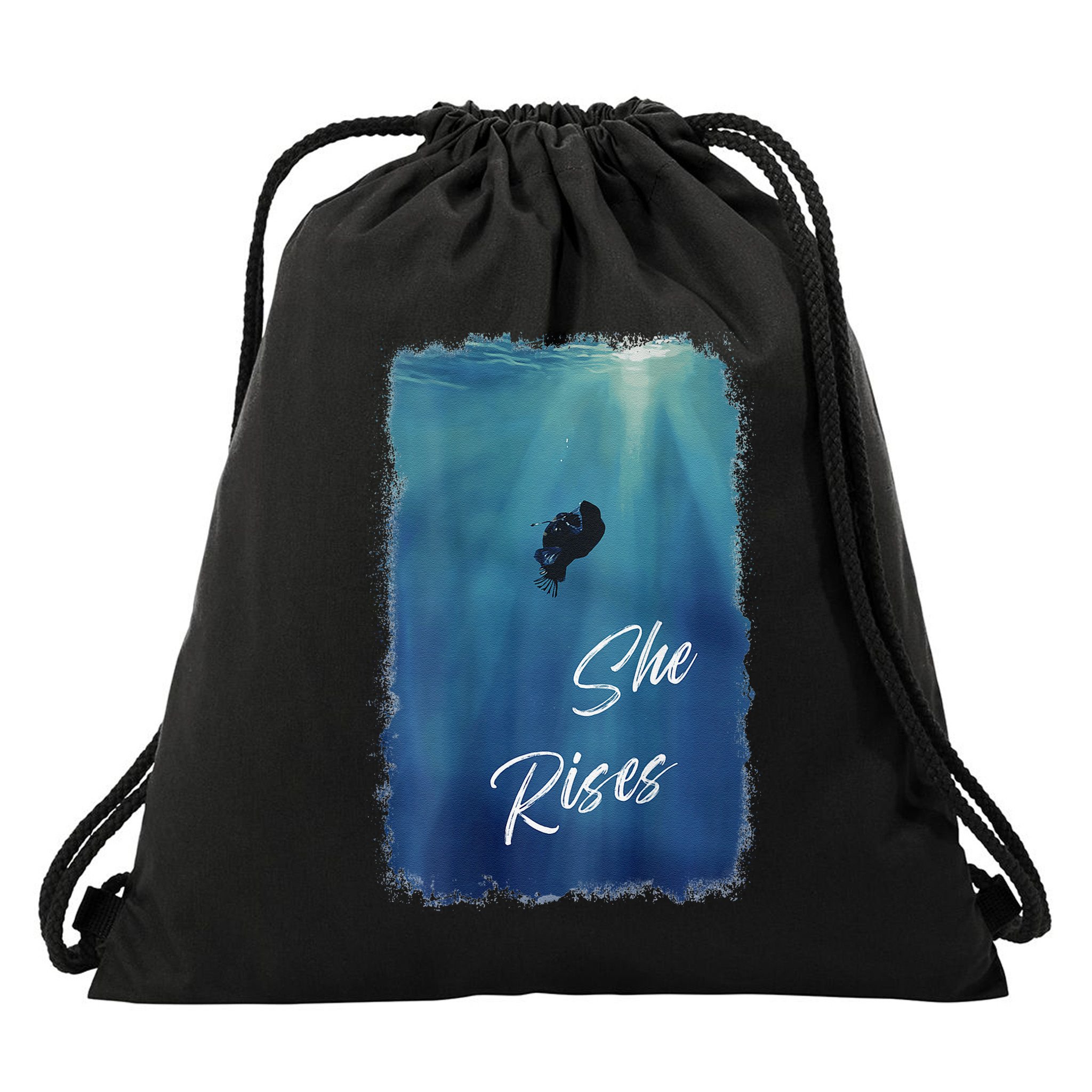 She Rises Anglerfish Angler Fish .Png Drawstring Bag