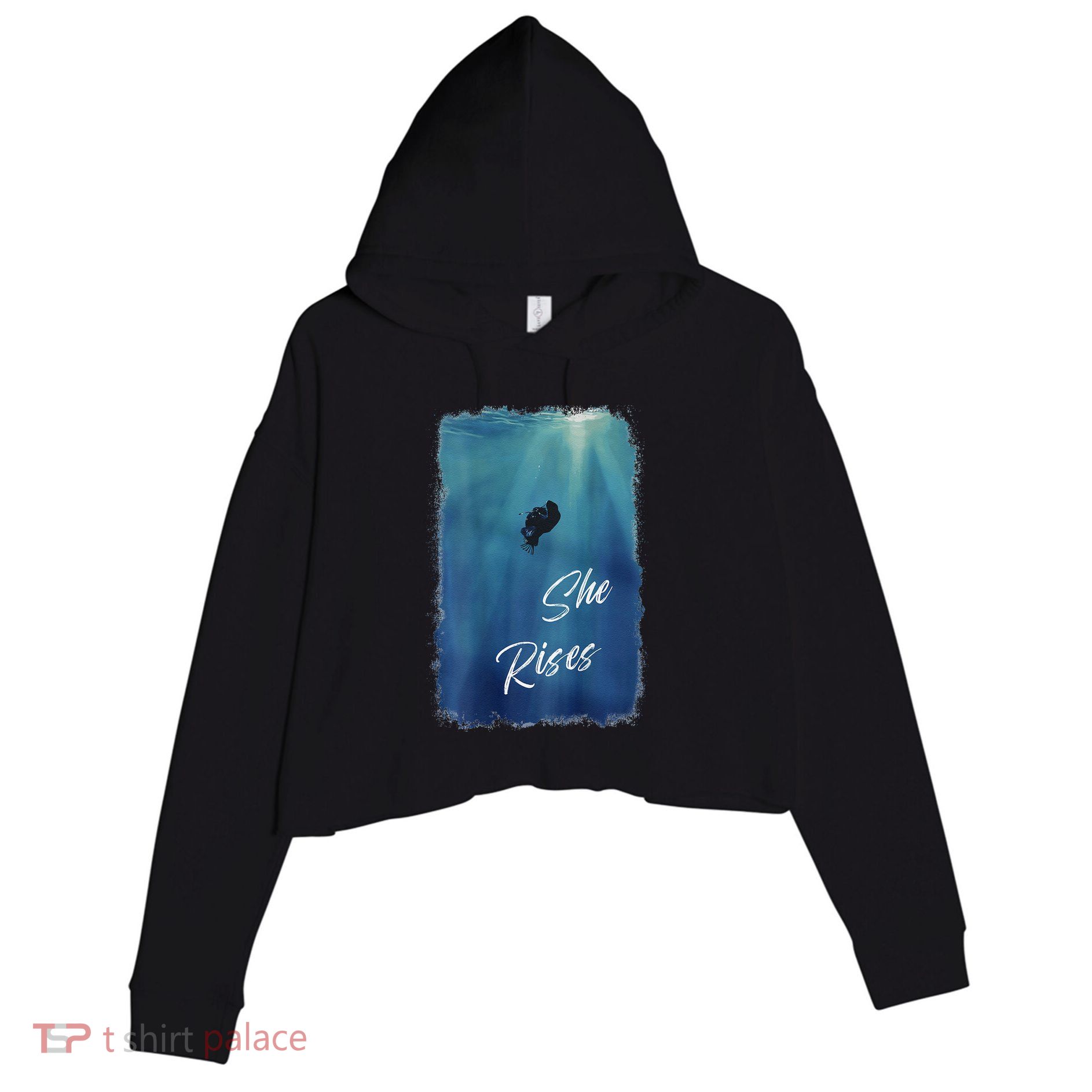 She Rises Anglerfish Angler Fish .Png Crop Fleece Hoodie