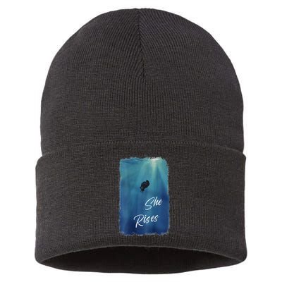 She Rises Anglerfish Angler Fish .Png Sustainable Knit Beanie